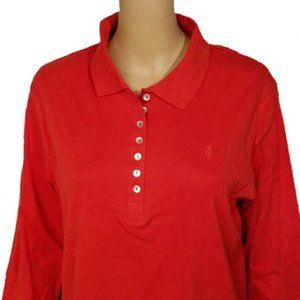 NWT Jamacia Bay Orange Long‎ Sleeve Polo w/Pineapple Logo Size XL